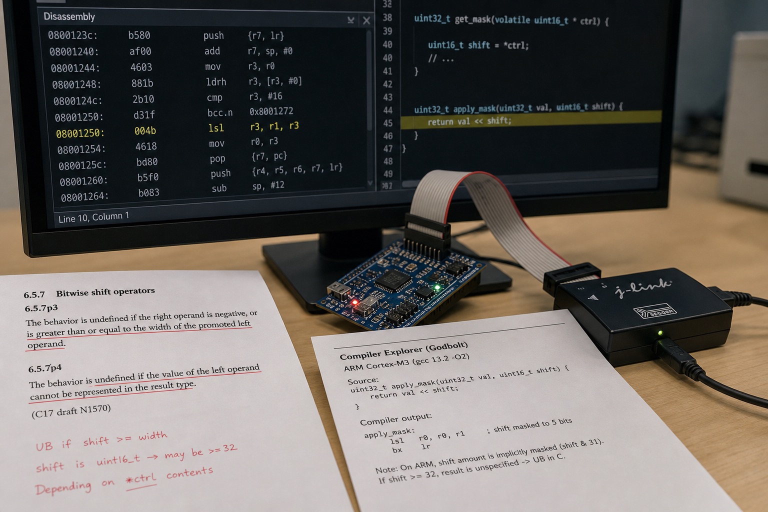 C Undefined Behavior Catalog: What Actually Happens on ARM Cortex-M