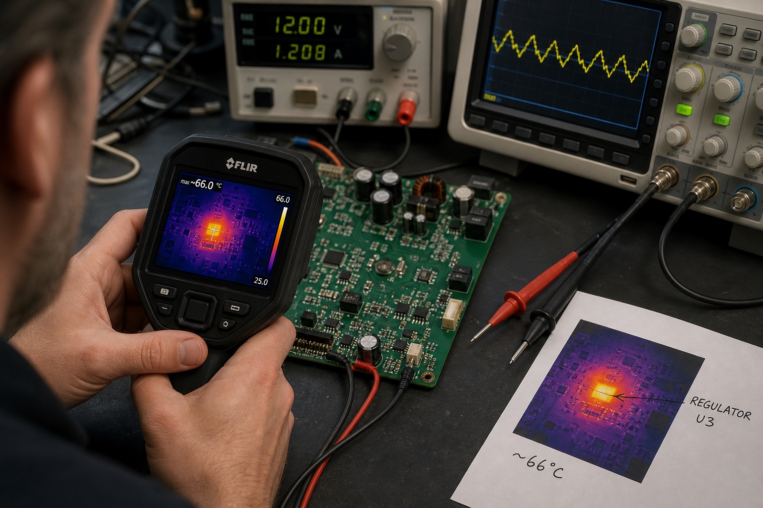 Thermal Camera PCB Debugging: Five Cases Where It Found What the DMM Missed